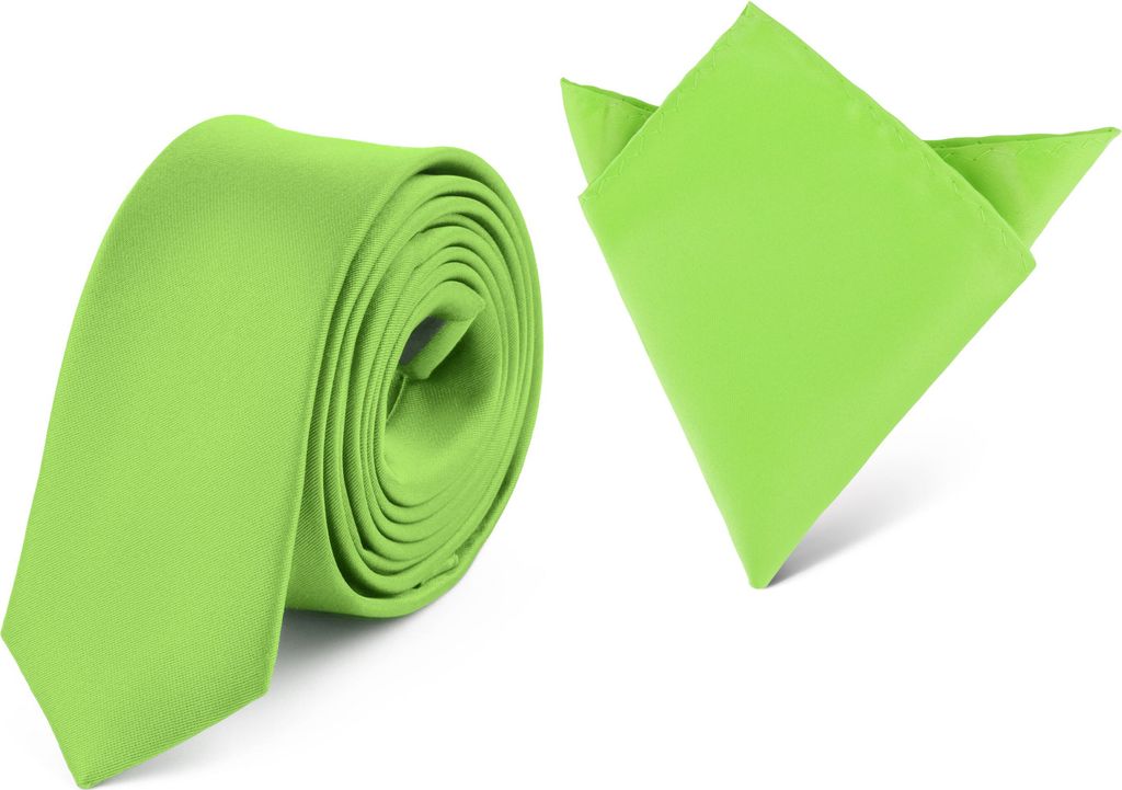 Ladeheid Herren Schmale Krawatte & Einstecktuch Set SP/P (150cmx5cm, 22cmx22cm)