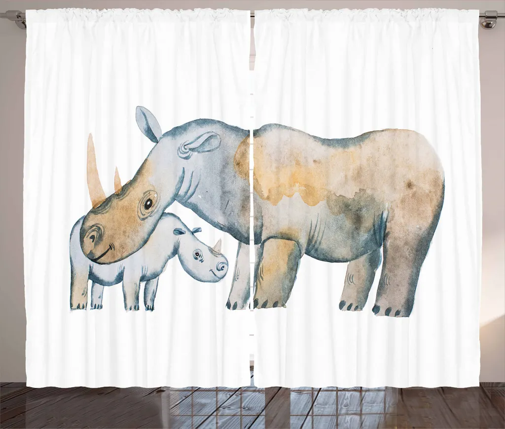 Tenda Soggiorno Animali ABAKUHAUS 280x245 Blu Grigio Moderna