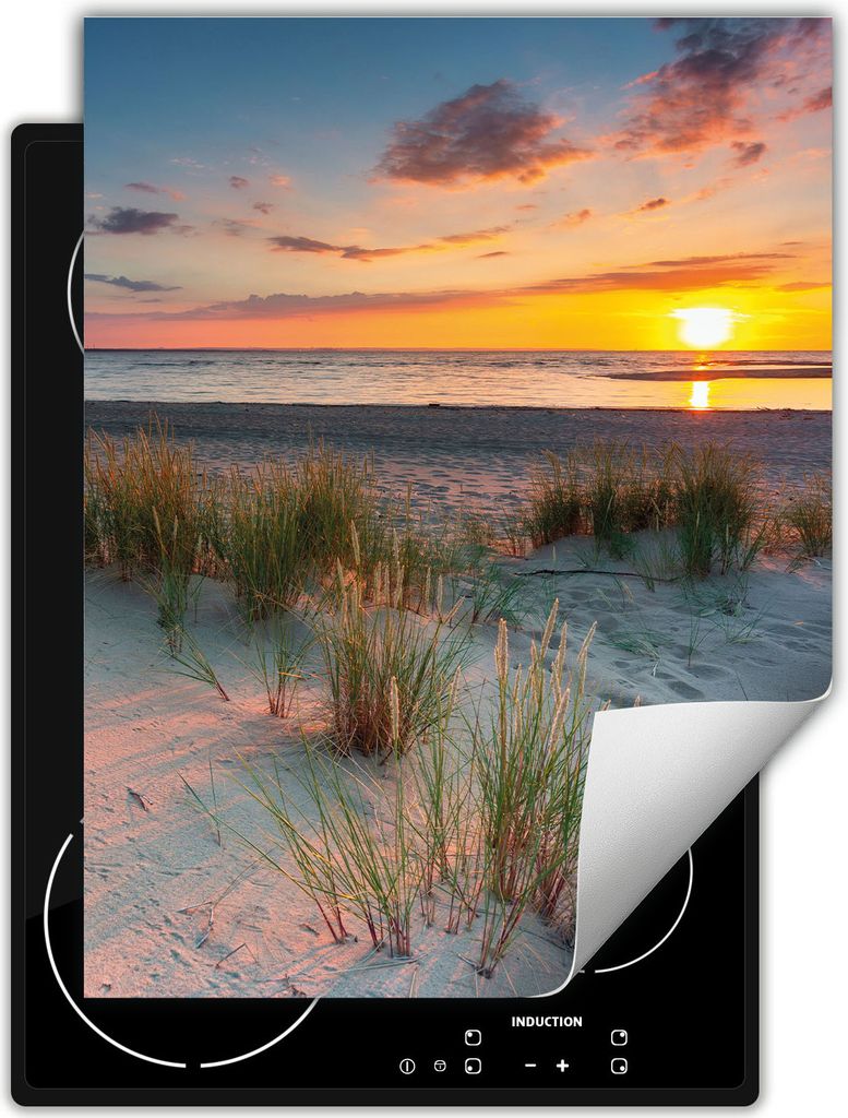 DarHaus Herdabdeckplatte Einteilig Küche Abdeckplatte für Glaskeramikkochfeld Abdeckung Induktionskochfeld Aufrollbare Matte 40x52 cm, Meer - Sonne