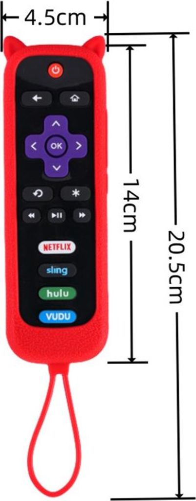 INF Silikon Schutzhülle für TCL Roku 2 Fernbedienung mit Katzenohren Rot