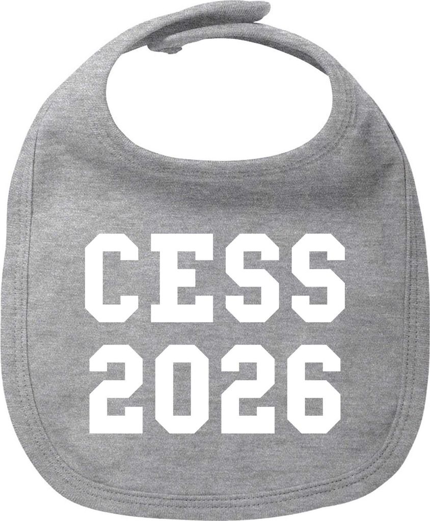 Huuraa Baby Lätzchen CESS 2026 Abschluss Belgien (frz.) Heather Grey Klettverschluss Baumwolle Latz Geschenkidee