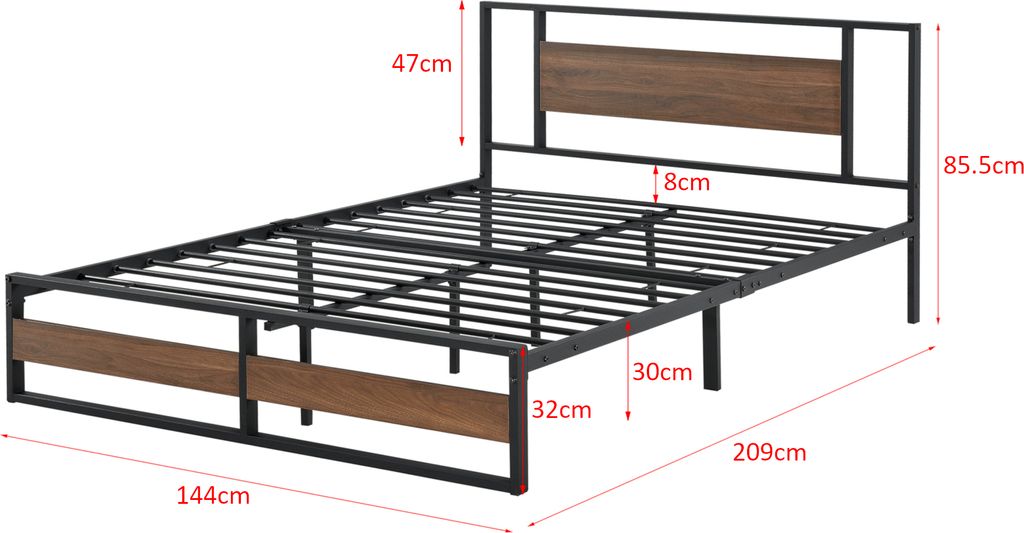 Kovov postel 140x200 cm ocelov r m ern kaufland cz
