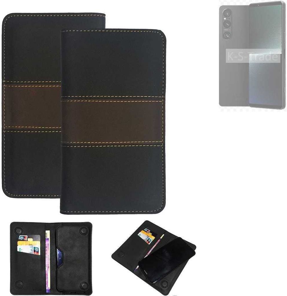 K-S-Trade Hülle Handyhülle kompatibel mit Sony Xperia 1 V Schutzhülle Walletcase Bookstyle Tasche Schutz Case Handytasche Wallet Cover Kunstleder