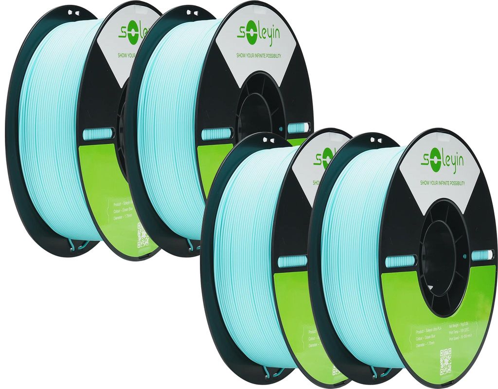 Creality Soleyin Ultra PLA Filament, 1.75mm, 4KG für 3D Drucker, 4 x 1kg- Ozeanblau - 3301010502
