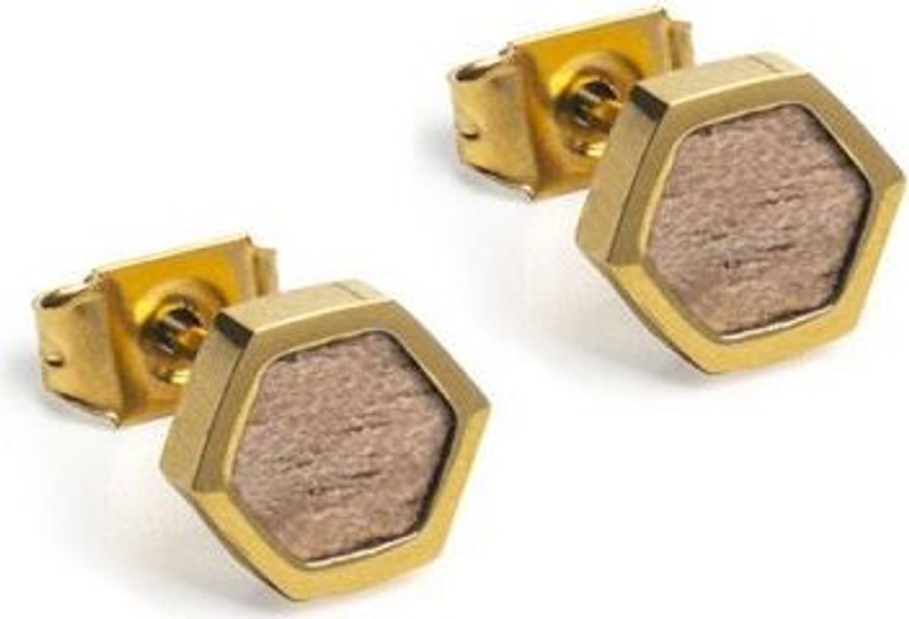 BeWooden-Frauen Ohrring mit Holzdetail Apis Ohrringe Sechseck
