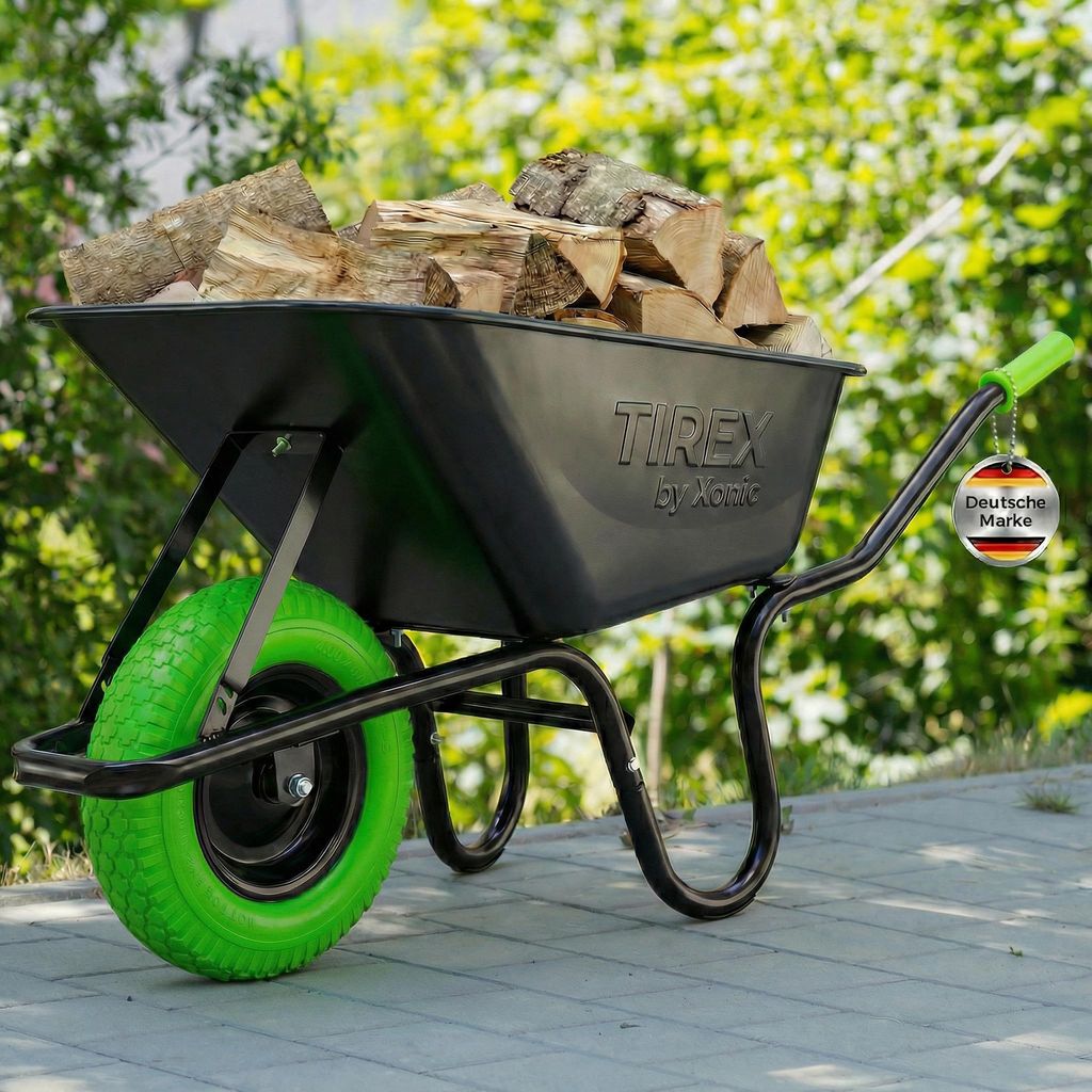 TIREX by xonic® Schubkarre mit Stahlfelge – Verzinkte Wanne Produktbild 