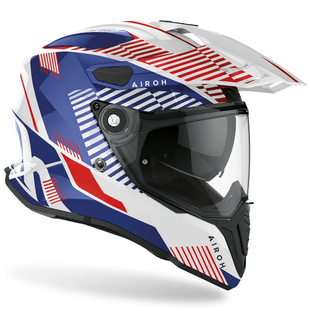 Casque Airoh Commander Boost Blanc Bleu Rouge XS pour Moto et Enduro - 2