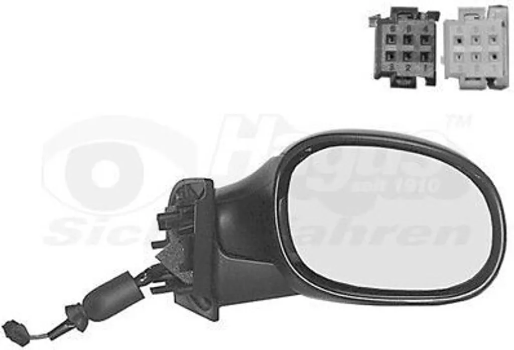 Rétroviseur droit VAN WEZEL 0925818 pour CITROËN C3 I - Convexe et Chauffant
