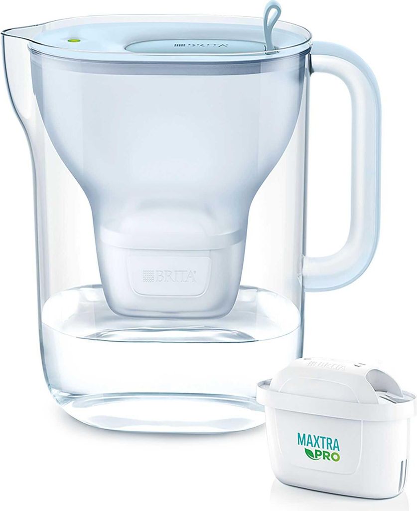 A Brita water filter pitcher with an extra filter.
