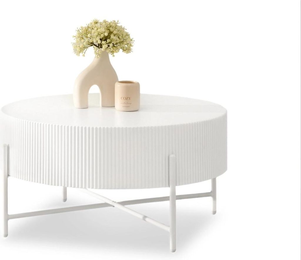 MAGNER Couchtisch, weiß, Metallgestell, 80 cm breit, 80 cm Produktbild 