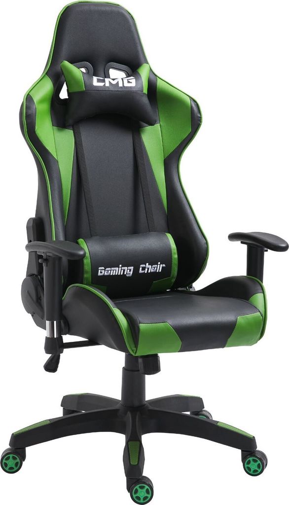 GAMING Drehstuhl in schwarz/grün Bürostuhl Racer Chefsessel Schreibtischstuhl, höhenverstellbar, Wippmechanik