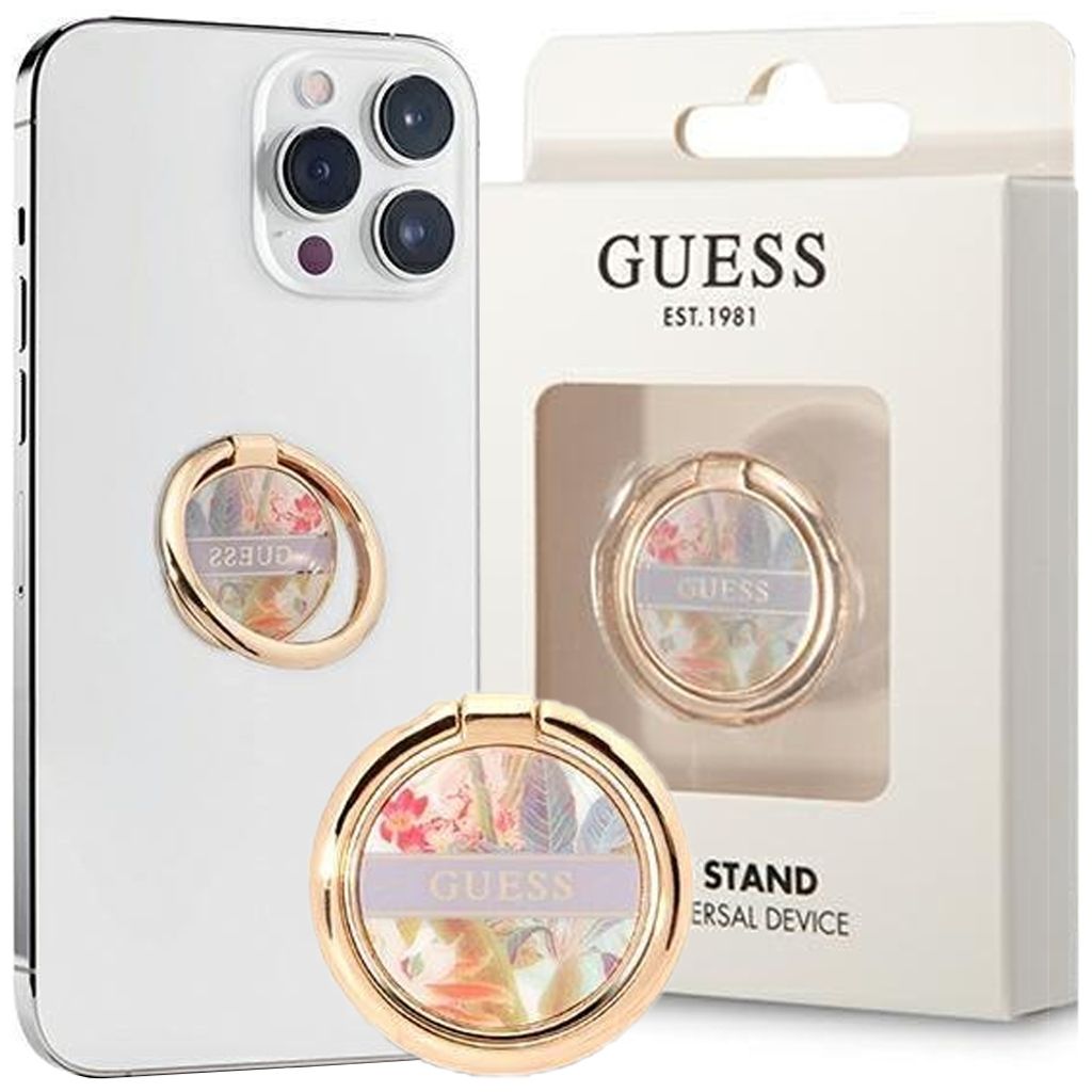 Guess Ringständer GURSHCHMAU lila/lila Blume Handyhülle Produktbild 