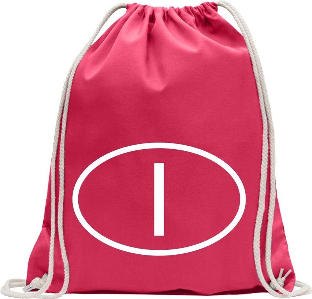 Kiwistar - Turnbeutel - pink - Italien I - Fun Rucksack Sport Beutel Gymsack Baumwolle mit Ziehgurt