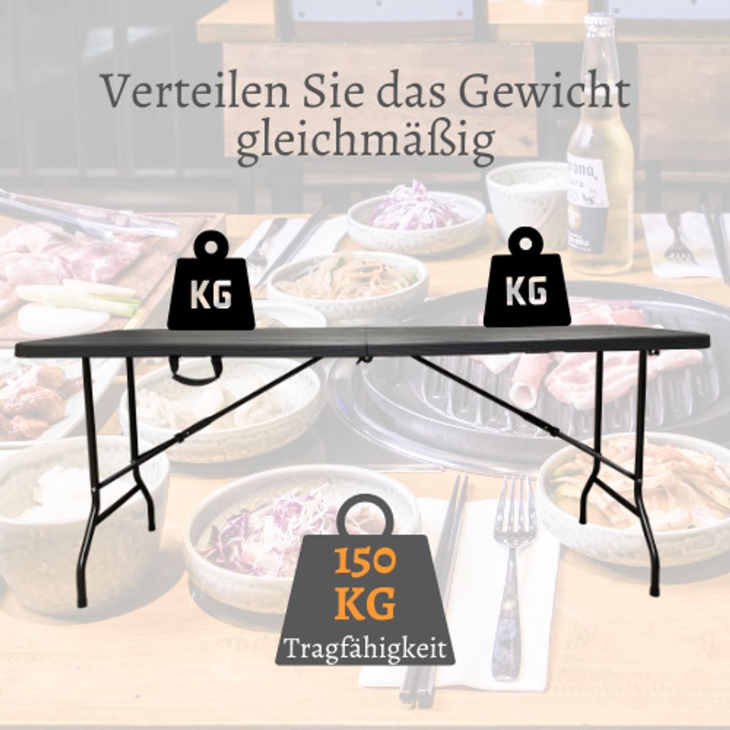 Rijoka Klapptisch Camping Holzoptik Gartentisch – Produktbild 4