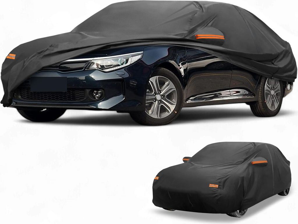 Autoabdeckung Wasserdicht Alle Wetter Automobil Au?en Anti-UV Sonne Regen Schutz Vollst?ndige Au?enabdeckung fš¹r Kia K5 Limousine 190T-PU Schwar...