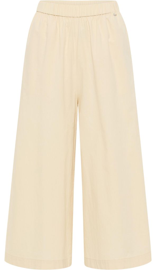 Damen Sommer Culotte Hose Beige Größe XS aus 100% Baumwolle mit Gummizug in der Taille