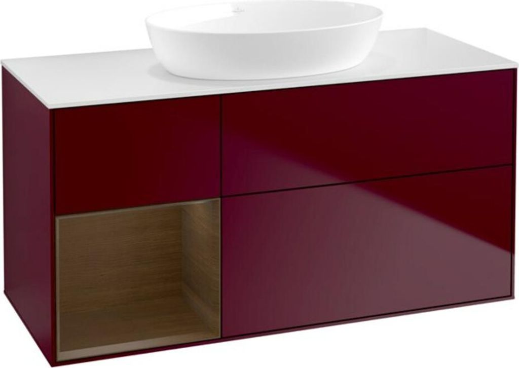 V&B Waschtischunterschrank Wandbeleuchtung Finion 120cm, Pl wh. m, Reg wal ven, Peo m