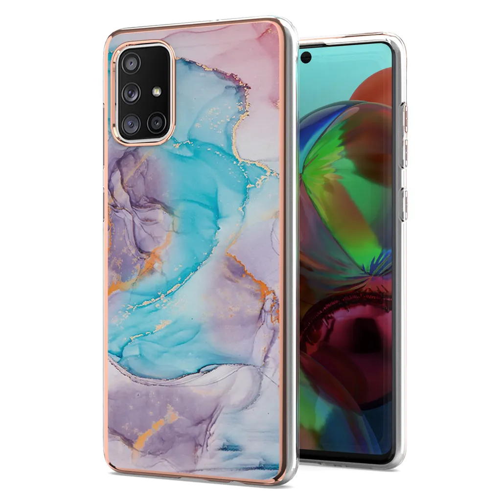 Cover Samsung A71 5G Blu Fantasia Silicone Soft Touch Antiurto