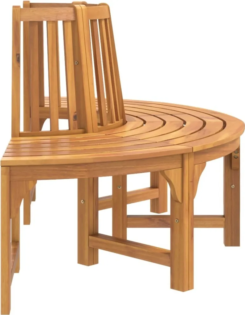 Banc d'arbre bois massif eucalyptus 160 cm résistant aux intempéries - 5
