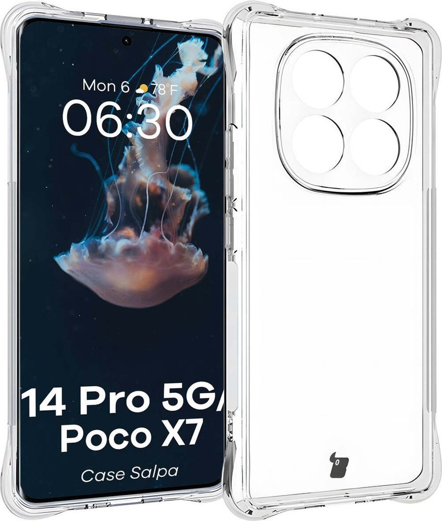 Bizon Case Salpa Flexible Hülle für Xiaomi Redmi Note 14 Pro 5G / Poco X7, Transparent