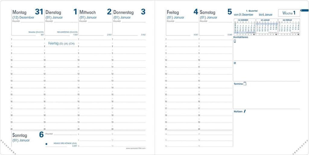 Buchkalender Executif 16x16cm Impala schwarz 2026 Packung mit 20 Stück