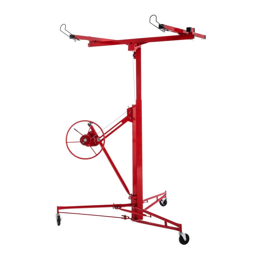 Gipskarton-Heber für Trockenbaupletten und Decken: Max. 68kg,Arbeitshöhe 140-350cm,60-Grad-Neigung,klappbar mit 3 Bremsrädern für einfachen Tra...