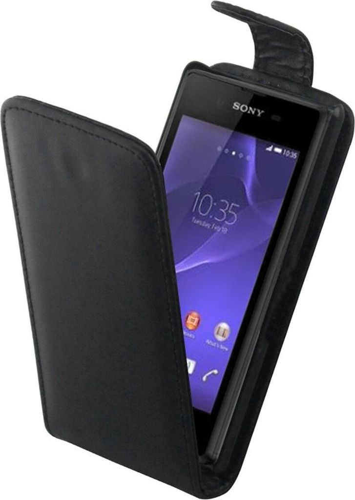 Handyhülle Schutzhülle Flip Handytasche für Sony Xperia E3 Schwarz