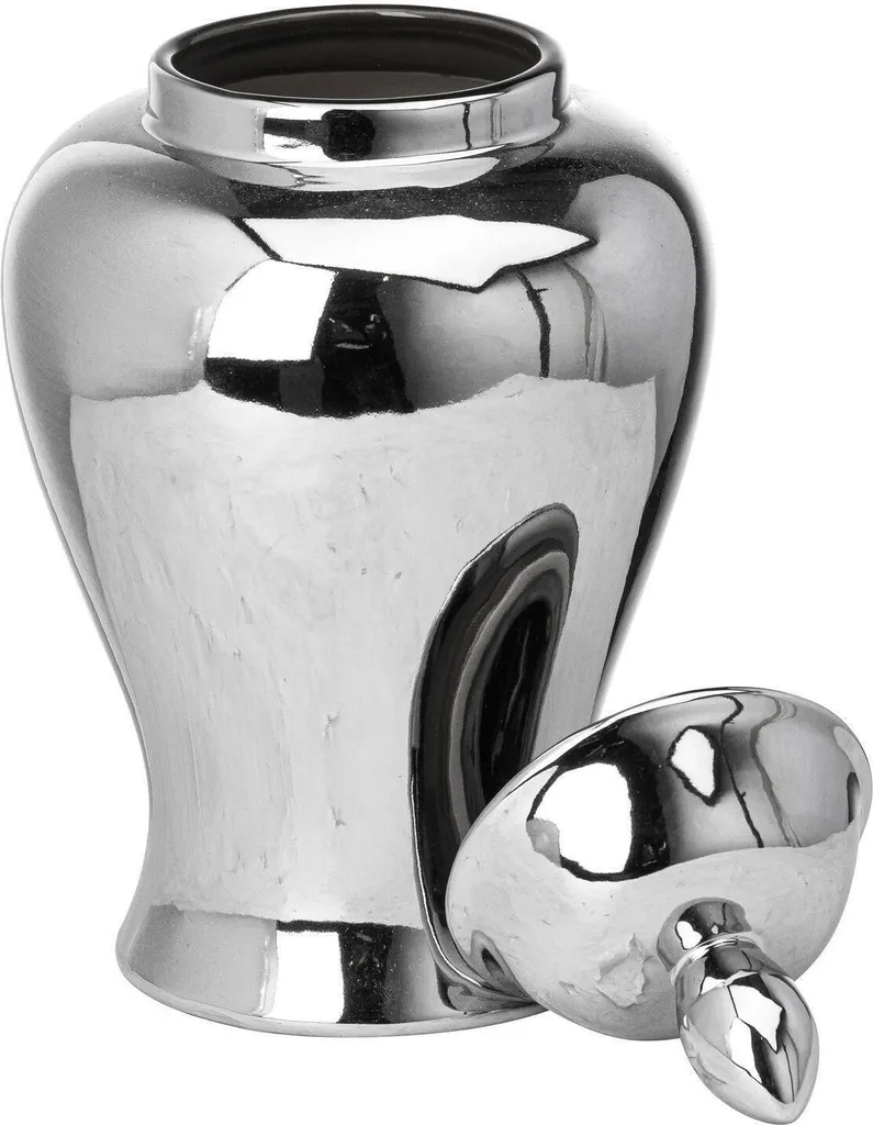 Récipient à Gingembre Argenté de 36cm - Finition Miroir Chrome Lux