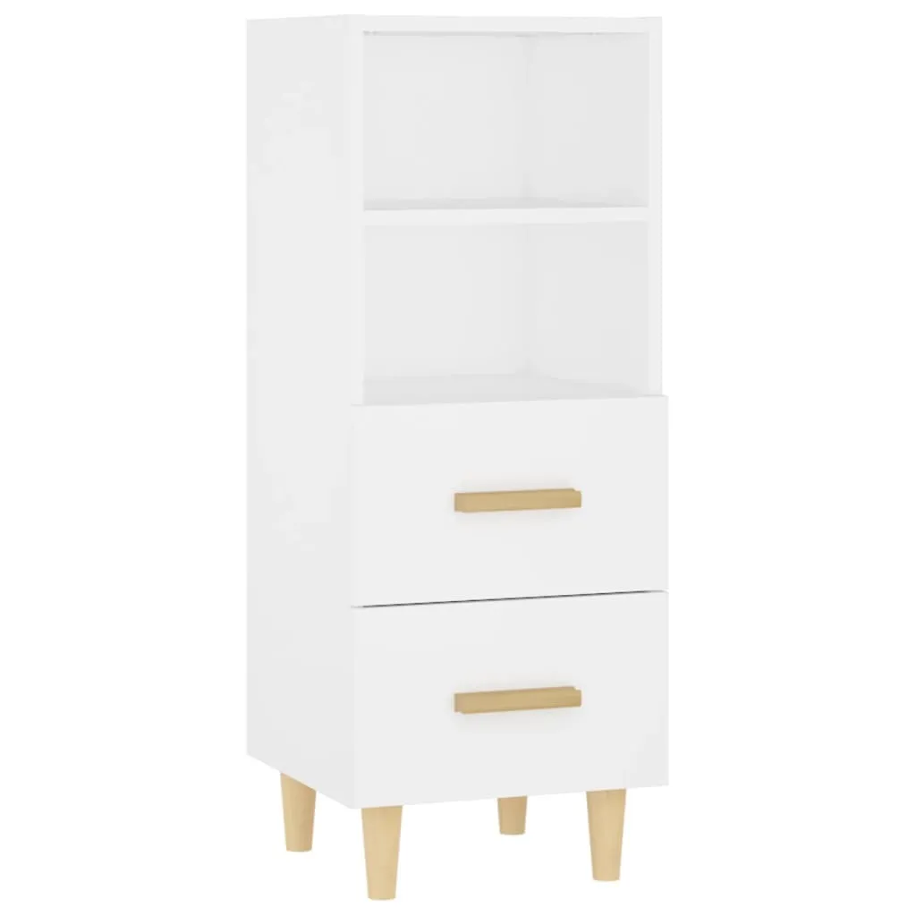 Credenza Bianca SYFAX™ 34,5x34x90 cm in Legno Multistrato Certificato