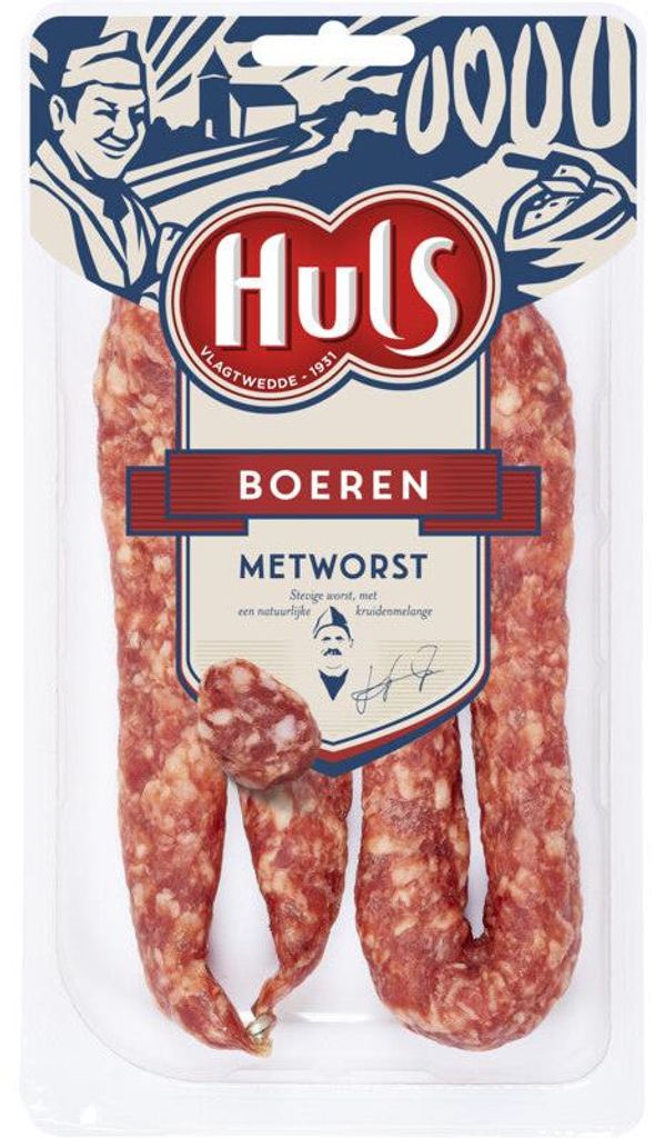 Huls Boerenmetworst, saucisse crue traditionnelle Image du produit 