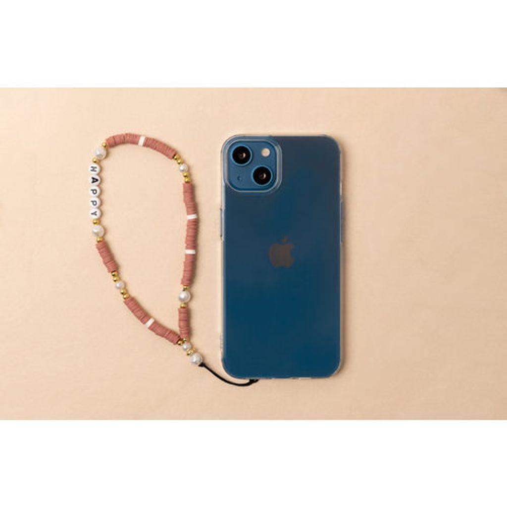 BigBen Connected, Abnehmbare Smartphone-Schlaufe mit Peace- und Happy-Motiv, Rosa