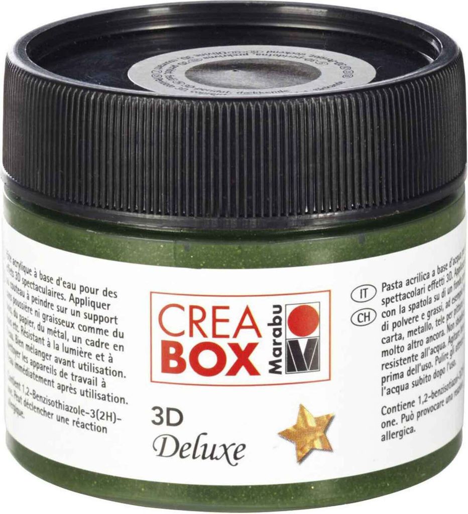 Marabu Crea Box Acryl Farbe 100ml Reliefpaste Glittersand Grün