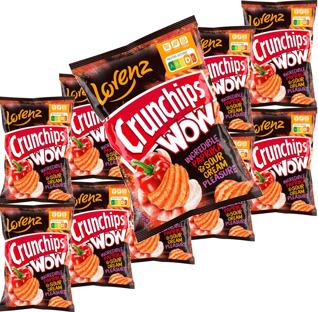 Lorenz Crunchips WOW Paprika & sour Cream geriffelte Produktbild 