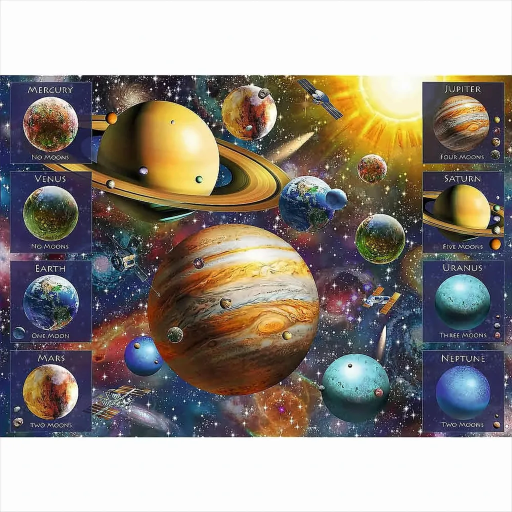 Puzzle 1000 Pièces et Plus Système Solaire Spirale Trefl - Jeu Créatif