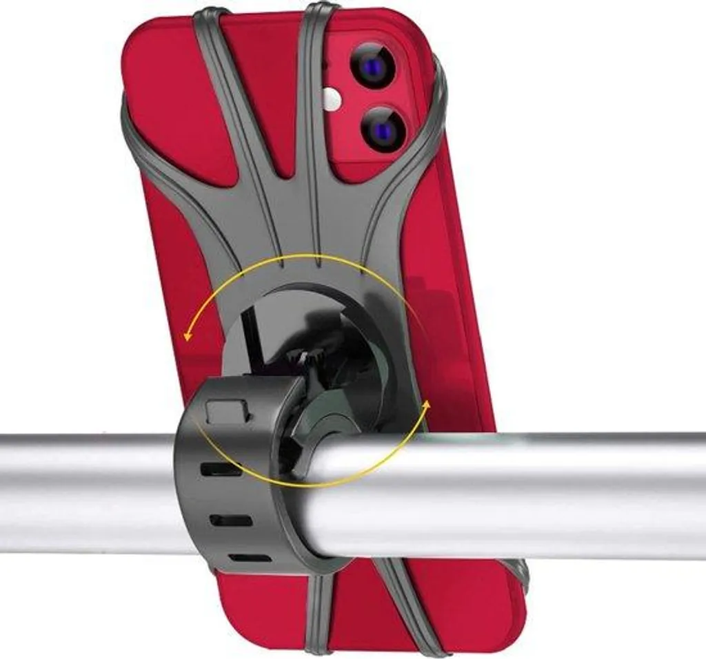 Support de Téléphone Rotatif 360° en Silicone Amovible pour Guidon