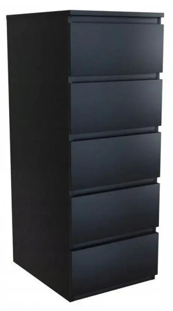 Topeshop W5 CZERŃ, Schwarz, 5 Schublade(n), Partikelbord, Produktbild 
