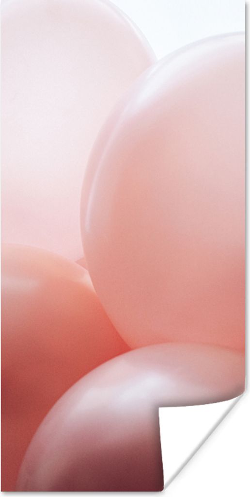 MuchoWow Poster Ballon - Rosa - Pastell 80x160 cm - Kinderzimmer