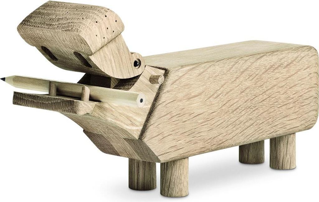 Kay Bojesen Holzfigur Flusspferd Eiche 21 cm