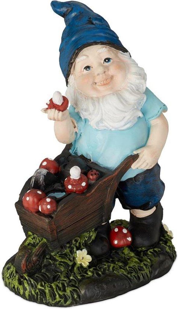 Gartenzwerg mit Schubkarre frostbeständig 145x105x7cm Mehrfarbig