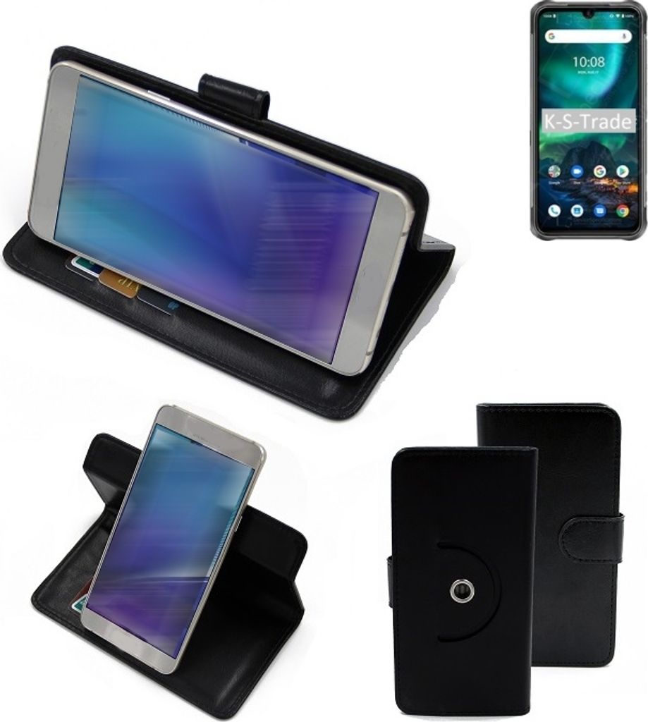 K-S-Trade Case Schutzhülle Handyhülle kompatibel mit UMIDIGI Bison Flipcase Smartphone Cover Handy Schutz Tasche Klapphülle Walletcase schwarz