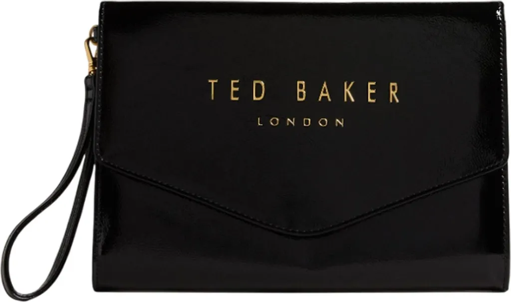 Sac de Soirée Ted Baker Crinkie Icon - Pochette à Poignet Noire Chic