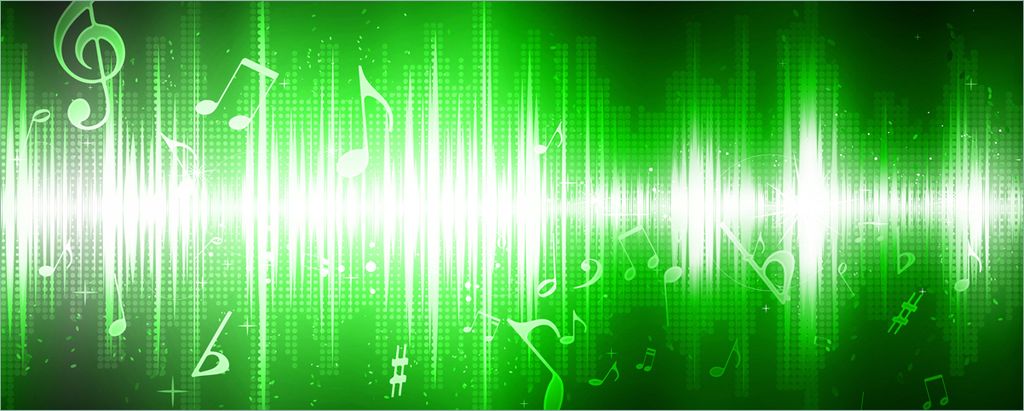 Wallario selbstklebendes Poster - Grüne Noten der Musik, Größe: 50 x 125 cm