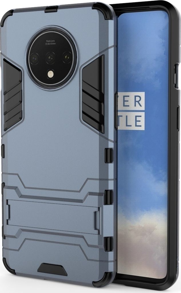 Mobigear Armor Stand OnePlus 7T Hülle Hardcase Backcover Stoßfest mit Ständer - Marineblau