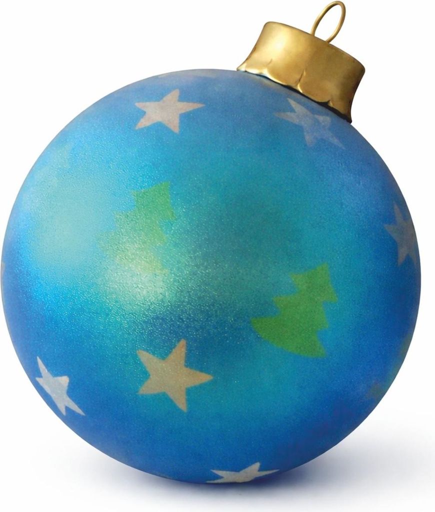 Casa Padrino XXL Deko Weihnachtsbaumkugel Blau / Gold Ø 70 x H. 90 cm - Weihnachts Dekoration