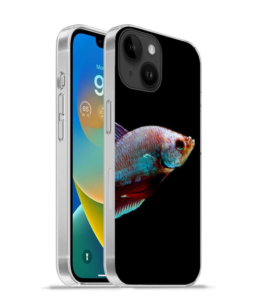 MuchoWow Handyhülle Schutzhülle Hülle für Apple iPhone 14 - Softcase Fische - Tiere - Licht Silikon Softcase Handy Hülle