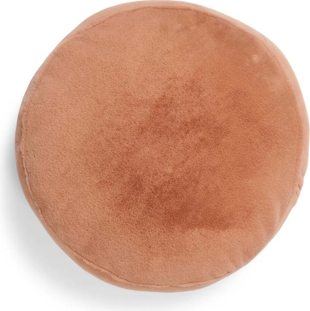 Coussin de salon rond terracotta Mads Furry Essenza pour déco chambre cosy