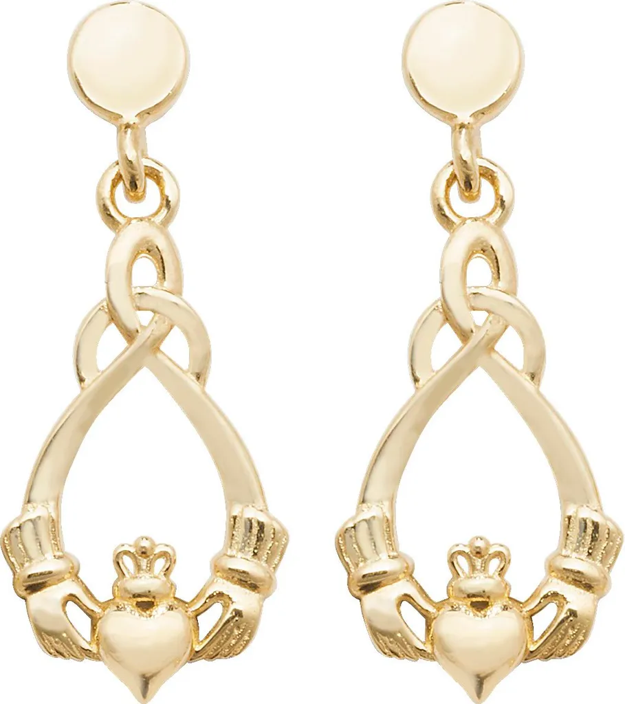 Boucles d'Oreilles Créoles en Or Jaune 9 Carats pour Femme - 19x7mm