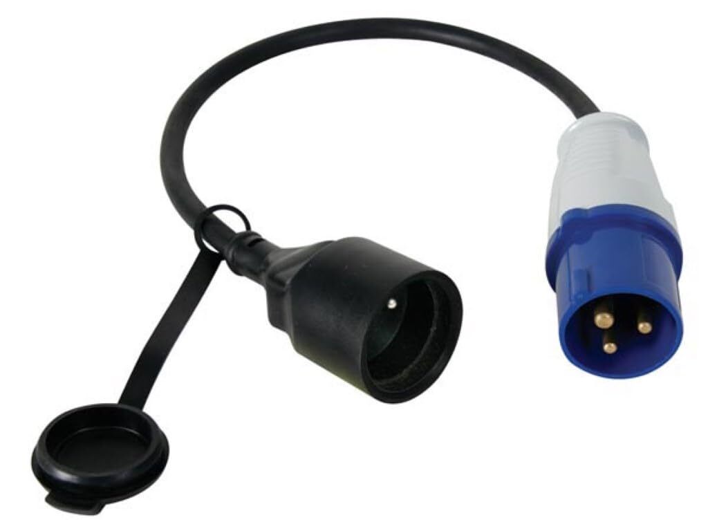 Perel Adapterleitung, H07RN-F 3G1.5, 0.4 m, 16 A/230 V, 3680 W, CEE auf Typ E, für innen und außen,