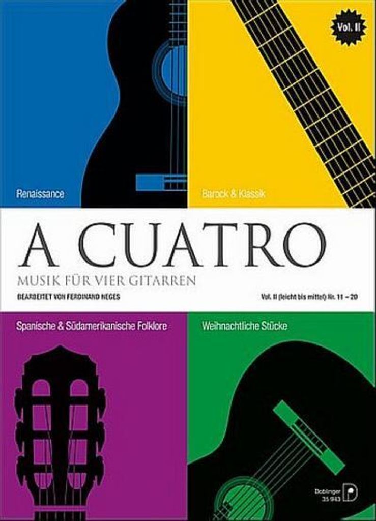 A cuatro - Musik für 4 Gitarren Band 2 (leicht bis mittel) Nr. 11-20