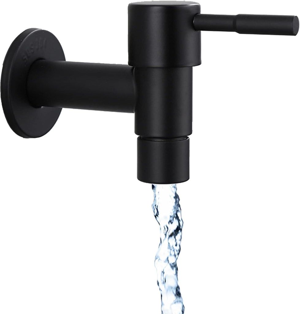 Edelstahl schwarz einzigen kalten Wasserhahn Wandmontage Spültischarmatur wasserhahn waschmaschine Garten Wasserhahn Spüle Wasserhahn